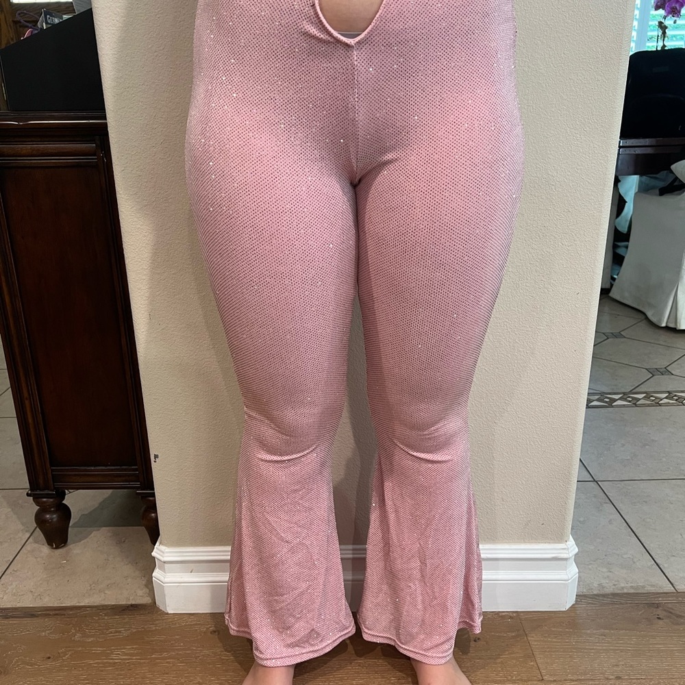 Sexy pink bell bottom pants